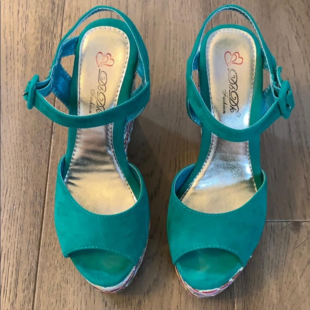 Multi Color Statement Wedge Sandals - image 2